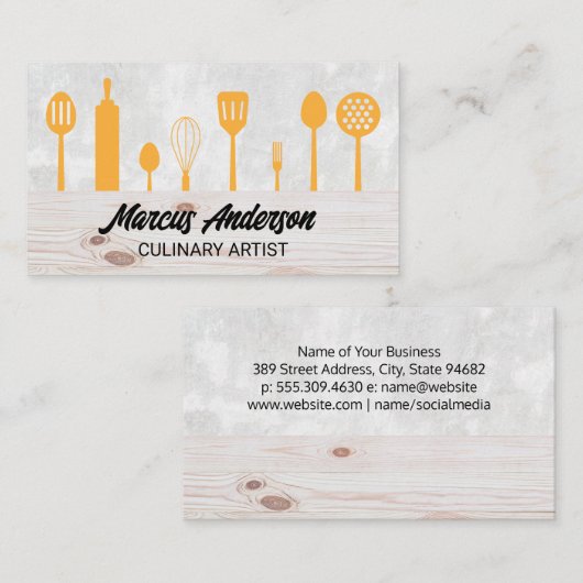 台所用品 |料理 | Chef 名刺 (正面/裏面)