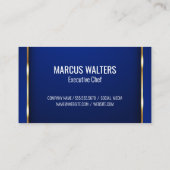 台所用品 |金ゴールドの背景（青） 名刺 (裏面)