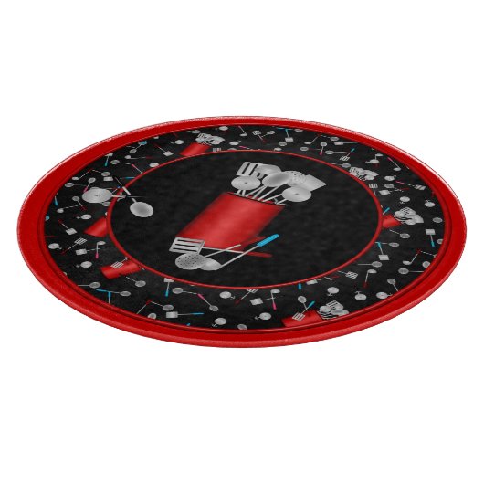 台所用品、黒丸12インチ裁断ボード カッティングボード (角)