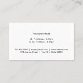 台所用品 | Dinnerwareロゴ | シェフ 名刺 (裏面)