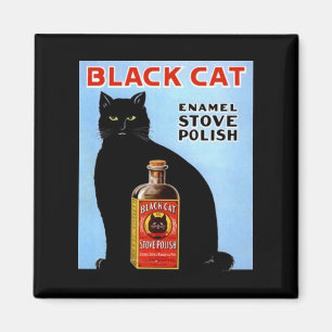 台所磁石の~のヴィンテージ黒猫! ストーブの光沢 マグネット