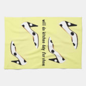 台所花型女性歌手は靴のために働きます キッチンタオル (横)