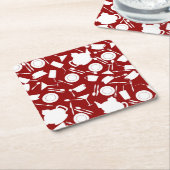 台所要素パターン スクエアペーパーコースター (アングル)