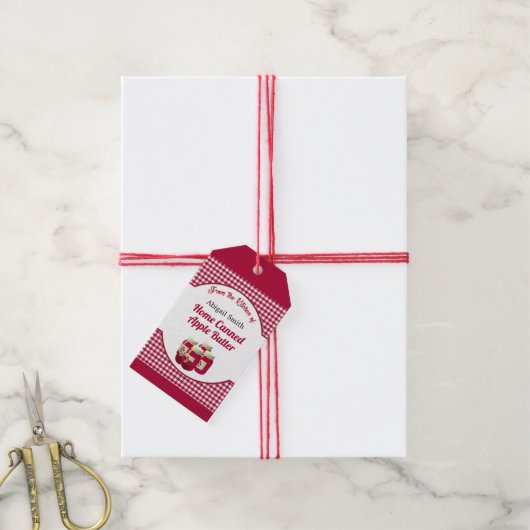 台所調理りんご果実贈呈ラベル ギフトタグ (より糸付き)