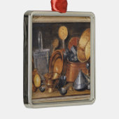 台所道具が付いている静物画 メタルオーナメント (右)