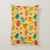 台所道具のカラフルなパターン アクセントクッション (裏面(縦))