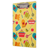 台所道具のカラフルなパターン クリップボード (左)