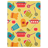 台所道具のカラフルなパターン クリップボード (裏面)
