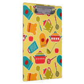 台所道具のカラフルなパターン クリップボード (右)