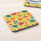 台所道具のカラフルなパターン コースター (左側)