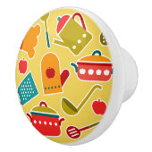 台所道具のカラフルなパターン セラミックノブ (右)