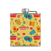 台所道具のカラフルなパターン フラスク (裏面)