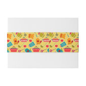 台所道具のカラフルなパターン 招待状ベリーバンド (裏面例)