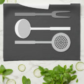 台所道具は白黒IIのシルエットを描きます キッチンタオル (折り畳み)