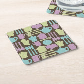台所道具パターン2 スクエアペーパーコースター (アングル)