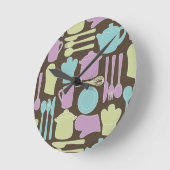 台所道具パターン2 ラウンド壁時計 (傾斜)