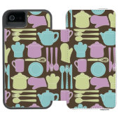 台所道具パターン2 INCIPIO iPhoneウォレットケース (フォリオ Open)