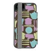 台所道具パターン2 INCIPIO iPhoneウォレットケース (フォリオ裏面)