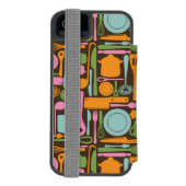 台所道具パターン3 INCIPIO iPhoneウォレットケース (フォリオ裏面)