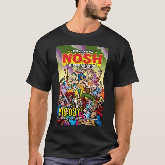 台所野蛮人をNosh! Tシャツ (正面)