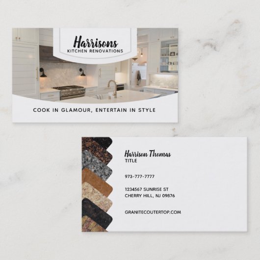 台所革新のスローガンの名刺 名刺 (正面/裏面)