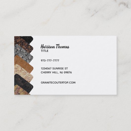 台所革新のスローガンの名刺 名刺 (裏面)