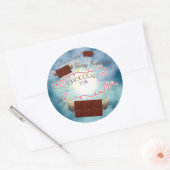 台所飛んでいるのチョコレート天使 ラウンドシール (封筒)