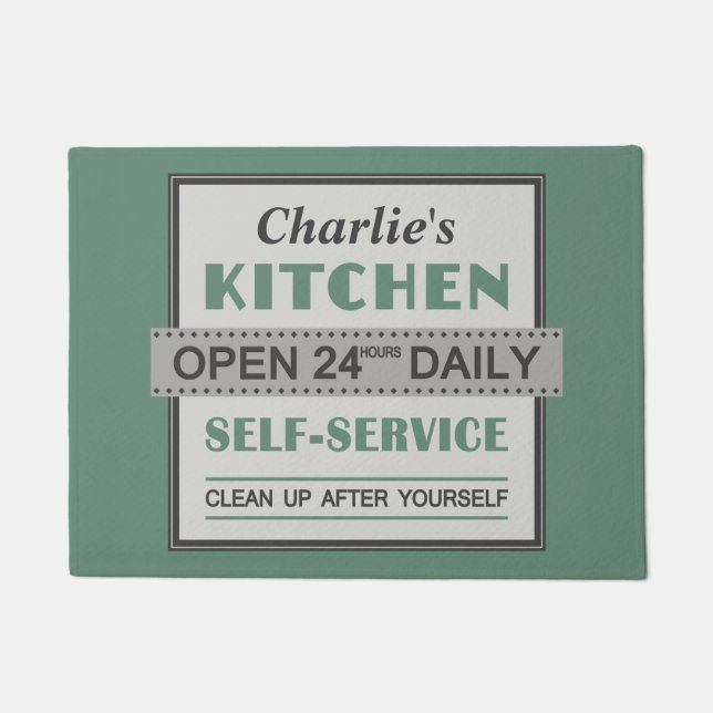 台所-名前をカスタムする-ドア・マット ドアマット (正面)