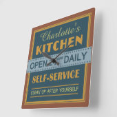 台所-名前をカスタムする-柱時計 スクエア壁時計 (傾斜)