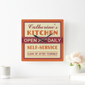 台所-名前をカスタムする-柱時計 スクエア壁時計 (ホーム)