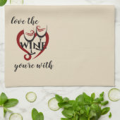 台所towleが付いているワインをあなたは愛して下さい キッチンタオル (折り畳み)