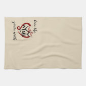 台所towleが付いているワインをあなたは愛して下さい キッチンタオル (横)