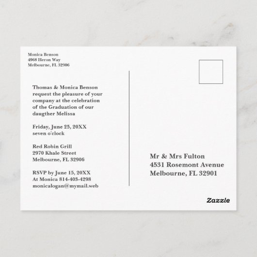 台本お洒落タイポグラフィ大学院高等学校 ポストカード (裏面)