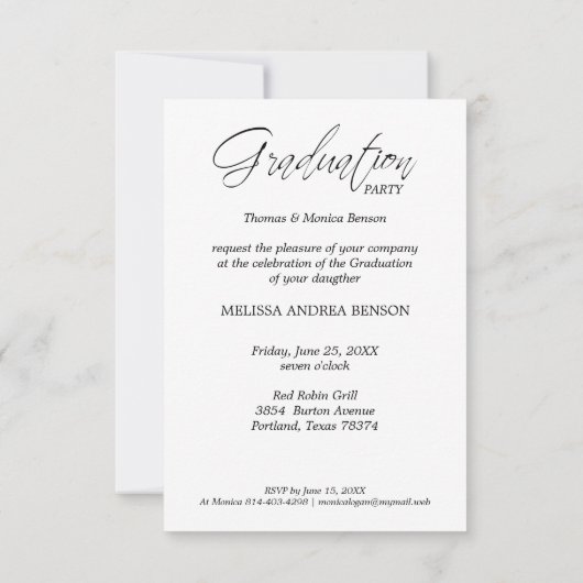 台本お洒落タイポグラフィ大学院高等学校 招待状 (裏面)