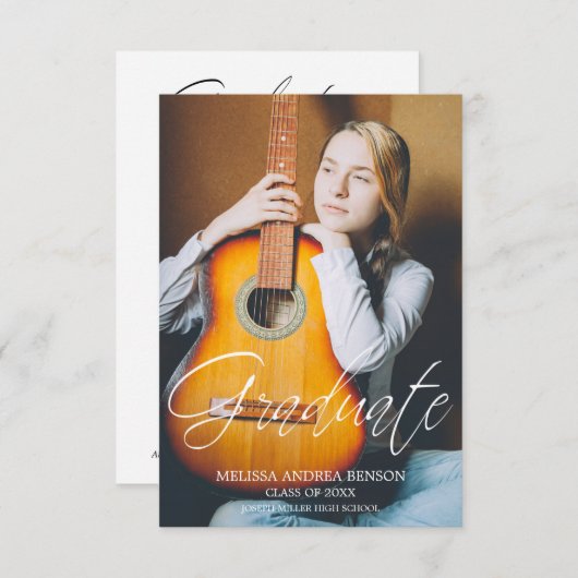 台本お洒落タイポグラフィ大学院高等学校 招待状 (正面/裏面)