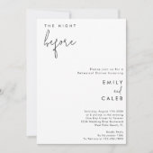 台本の前の夜シックなリハーサルの夕食 招待状 (正面)