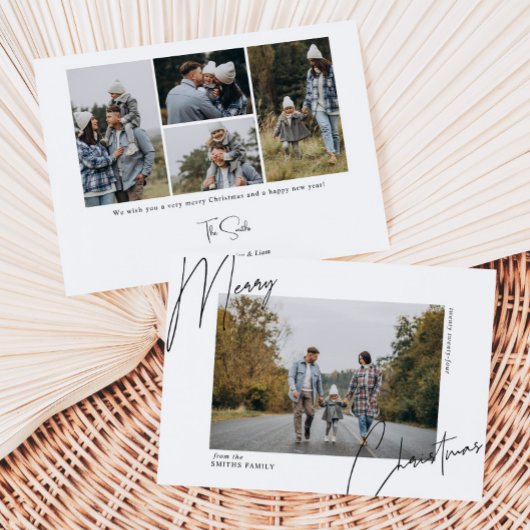 台本の書道ポートレートクリスマスフォト シーズンカード