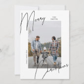 台本の書道ポートレートクリスマスフォト シーズンカード (正面)