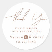 台本の書道mochaありがとうござ結婚う ラウンドシール (正面)