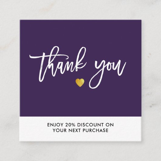 台本の金ゴールドを心の底で感謝してい磨く スクエア名刺 (正面)