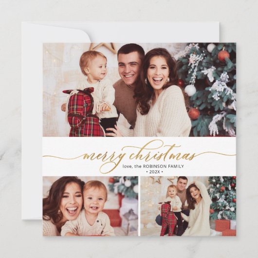 台本エレガントの葉3写真数々のクリスマス シーズンカード (正面)