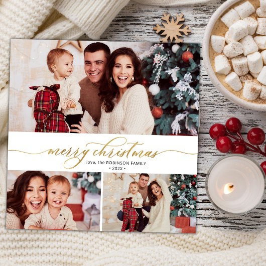 台本エレガントの葉3写真数々のクリスマス シーズンカード