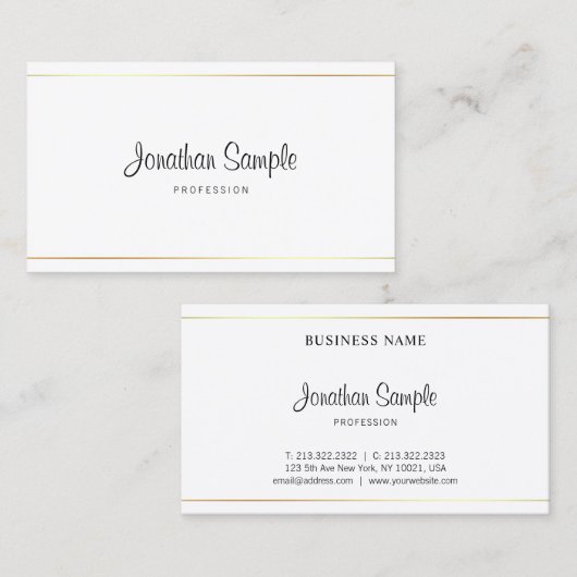 台本エレガント書モダン書Plain Luxury 名刺 (正面/裏面)