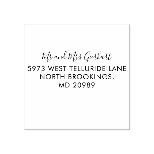 台本エレガント氏とミセス氏の差出人住所 ラバースタンプ (インプリント)