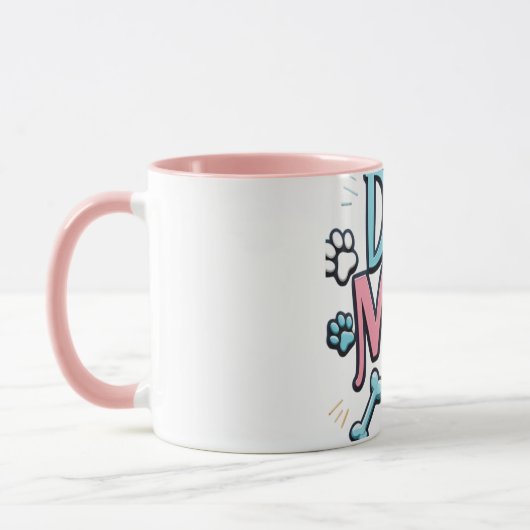 台本カラフル犬の母が母の日を歩く マグカップ (左)