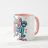 台本カラフル犬の母が母の日を歩く マグカップ (正面右)