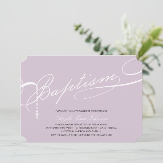 台本バプテスマのロザリオ十字紫色の宗教 招待状 (スタンド正面)