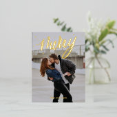 台本メリー金リース写真クリスマス 箔シーズンポストカード (立ち正面)