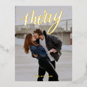 台本メリー金リース写真クリスマス 箔シーズンポストカード (正面)