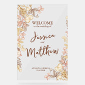 台本モダン紅葉樹結婚アクリル記号 アクリルサイン (正面)